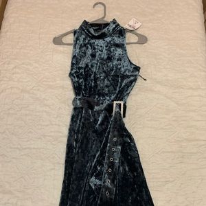 BRAND NEW Teal Velvet Jumpsuit! Forever 21